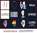 Illinois state map t shirt design