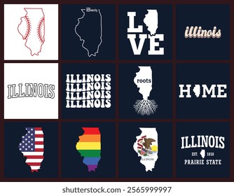 Illinois state map t shirt design