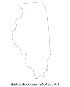 Illinois state map. Map of the U.S. state of Illinois.