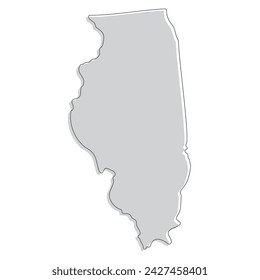 Illinois state map. Map of the U.S. state of Illinois.