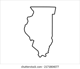 Illinois state map. US state map. Illinois outline symbol. Vector illustration