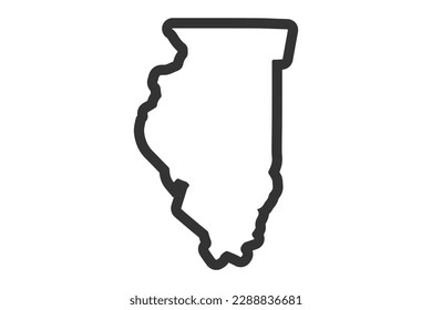 Illinois state map. US state map. Illinois outline symbol. Vector illustration