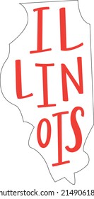 Illinois State Outline And Hand-lettering