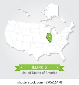 Illinois state. USA administrative map.