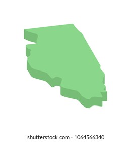 Illinois state USA isometric map