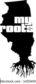 Illinois state vector, My roots, USA map, America, silhouette