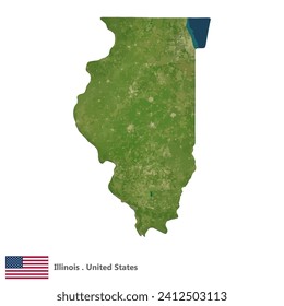 Illinois, States of America Topographic Map (EPS)