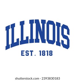 Illinois text effect vector. Editable college t-shirt design printable text effect vector