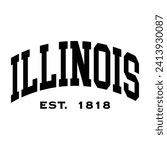 Illinois typography design for tshirt hoodie baseball cap jacket and other uses vector