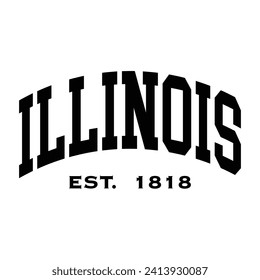 Illinois typography design for tshirt hoodie baseball cap jacket and other uses vector