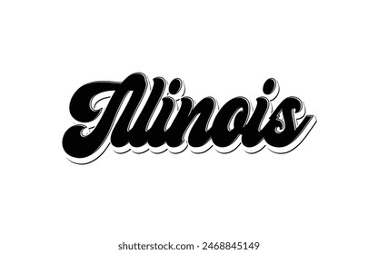 Illinois typography design for tshirt hoodie baseball cap jacket and other uses vector