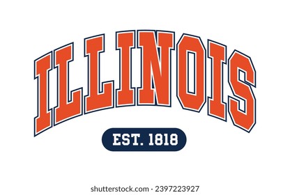 Illinois typography design vector, usa state shirt design vector. Jersey design vector, T-shirt design for usa 