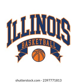 Illinois typography design vector, usa state shirt design vector. Jersey design vector, T-shirt design for usa 