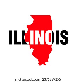Illinois typography with a state map icon.