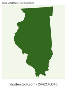 Illinois, United States. Simple vector map. State shape. Solid style. Border of Illinois. Vector illustration.