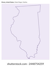 Illinois, United States. Simple vector map. State shape. Outline style. Border of Illinois. Vector illustration.