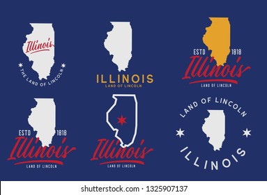 Illinois USA logo collection, Vector EPS 10.