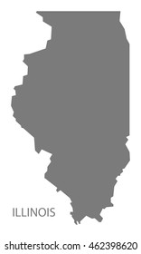 Illinois USA Map in grey
