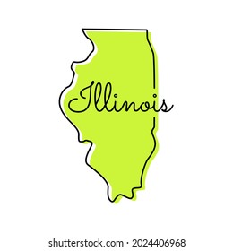 Illinois - plantilla de diseño de ilustraciones del vector del mapa de EE.UU.