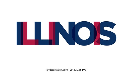 Illinois, USA typography slogan design. America logo with graphic city lettering for print and web.