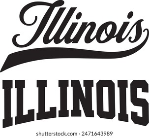 Illinois USA Word Vector Illustration