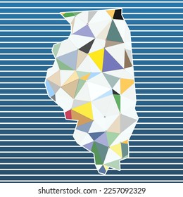 Illinois vector illustration. Illinois design on gradient stripes background. Technology, internet, network, telecommunication concept. Neat vector illustration.