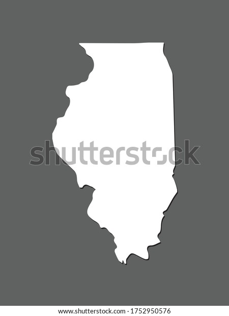 Illinois Vector Map Single Land Area Stock Vector (Royalty Free ...