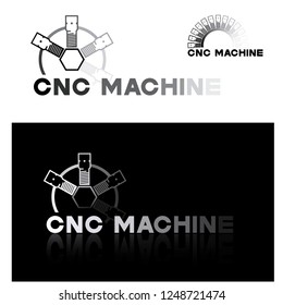 Illiteration consisting of several images of the end mill and the inscription "cnc machine"