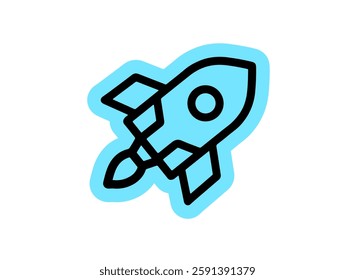 Illlustration of an Business Corporate Rocket Sticker