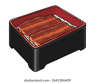 illlustration of eel rice box