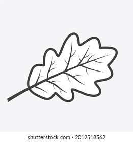 illlustration of oak leaf, oak leaf icon, vector art.