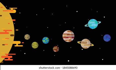 Illlustration of our solar system
*planets not to scale*