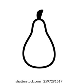 Illlustration of pear fruit in hand drawn doodle line art style . High resolution and editable icon vector perfect for symbol, logo, and design element