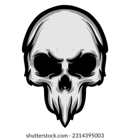 Illlustration skull head logo design darkness