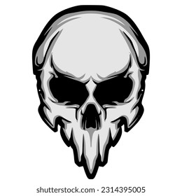 Illlustration skull head logo design darkness
