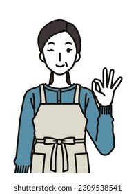 Illlustration of woman gesturing ok