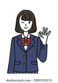Illlustration of woman gesturing ok