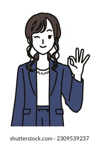Illlustration of woman gesturing ok