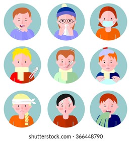 Illnes icons set