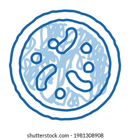 Illness Disease Bacteria sketch icon vector. Hand drawn blue doodle line art isolated symbol illustration