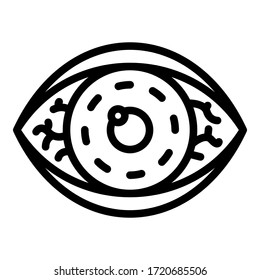 Illness eye icon. Outline illness eye vector icon for web design isolated on white background
