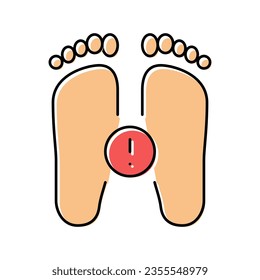 illness flat feet color icon vector. illness flat feet sign. isolated symbol illustration