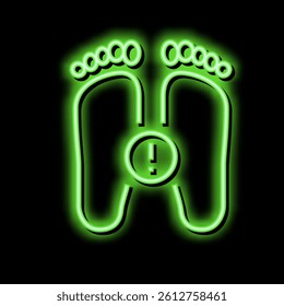illness flat feet neon light sign vector. illness flat feet illustration