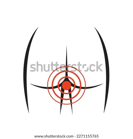 illness, hemorrhoids, boils, pimples, swelling. flat design. person feel painful.
 Rectum inflammation causing bleeding and pain