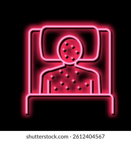 illness human with rash in bed neon light sign vector. illness human with rash in bed illustration