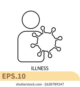 illness icons  symbol vector elements for infographic web
