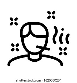 Illness Man Icon Vector. Outline Illness Man Sign. Isolated Contour Symbol Illustration