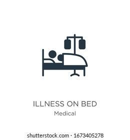 Illness on bed icon vector. Trendy flat illness on bed icon from medical collection isolated on white background. Vector illustration can be used for web and mobile graphic design, logo, eps10