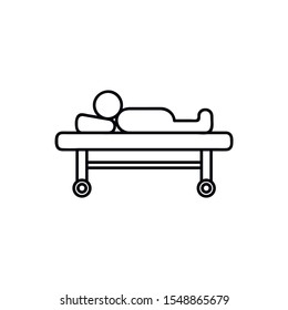 illness on bed icon on white background. Simple element illustration from Medical concept. illness on bed icon symbol design.