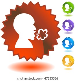 Illness starburst icon set isolated on a white background.
